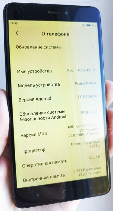 Xiaomi Redmi Note 4X 3/32 Black (Snap 625 , Android 7) в хорошем сост.
