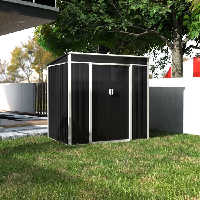 Металевий хозблок-сарай з односхилим дахом SS-02.