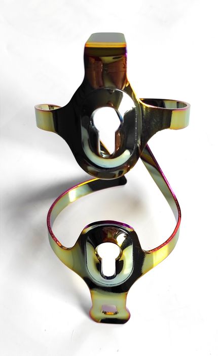 Koszyk na bidon rowerowy Gradient Tęczowy Alu Lekki 38g Nowy Solidny