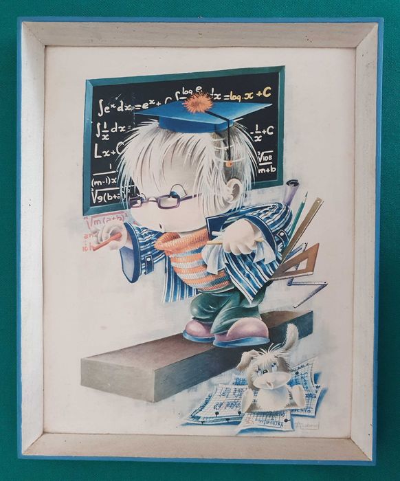 Aluno sabichão - Quadro infantil - vintage