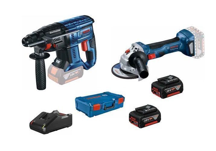 Zestaw Narzędzi Akum. Gbh 180-Li + Gws 180-L1 2*4.0Ah Xlboxx