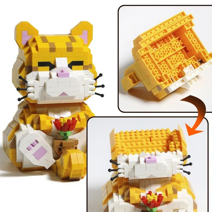 Kotek klocki konstrukcyjne 3D KOT klocki dla dzieci w pudełku prezent