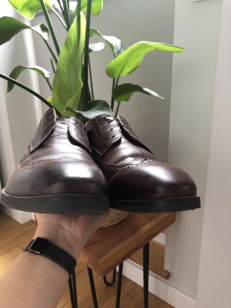 Eleganckie skórzane buty męskie 44
