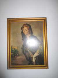 Quadro senhora lindo moldura ouro