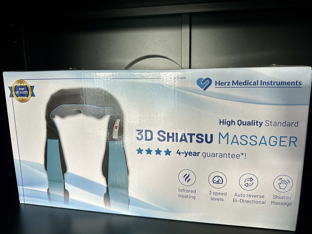 NOWY / 3D Shiatsu Masażer Herz Medical / szyja, kark, ramiona, plecy