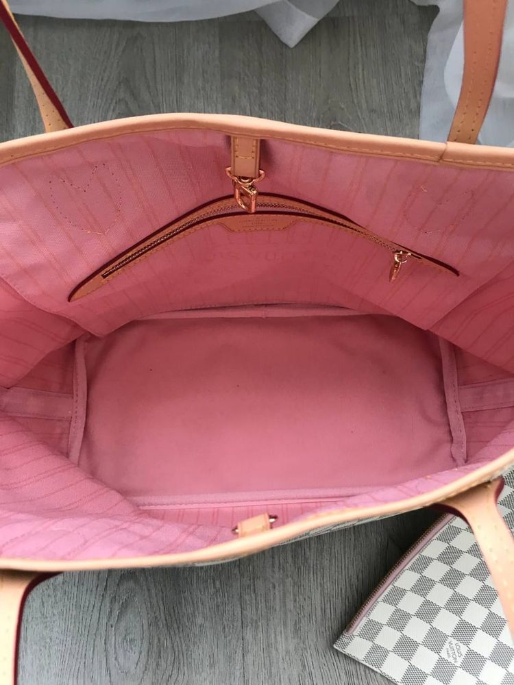 Сумка шопер lv louis vuitton neverfull базова вмістка оригінал номерна