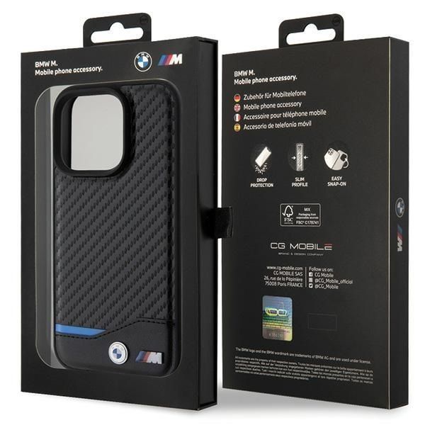 Bmw Bmhcp15L22Nbck Iphone 15 Pro 6.1" Czarny/Black Leather Carbon