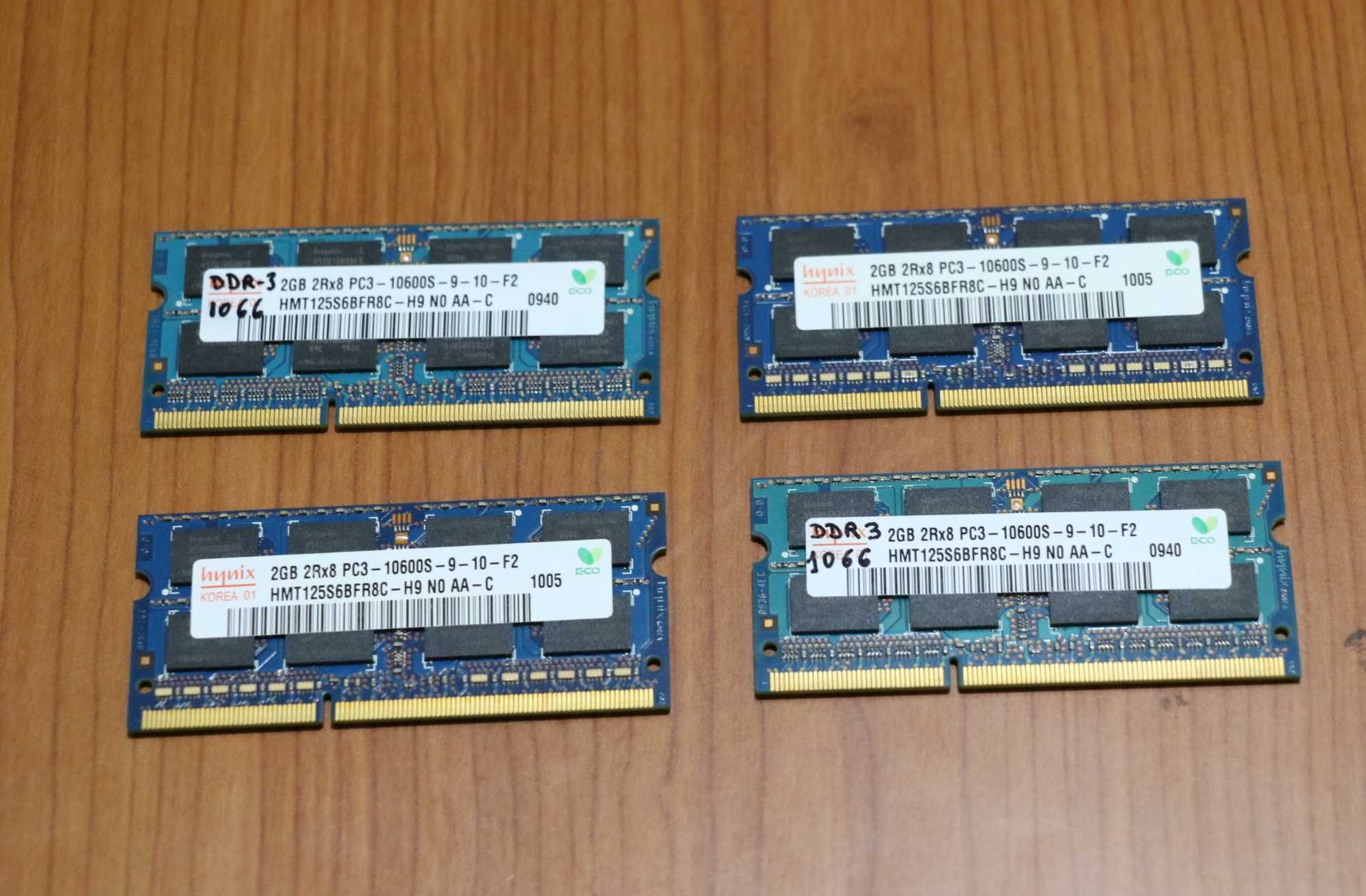 Memórias 2gb DDR3 1066mhz