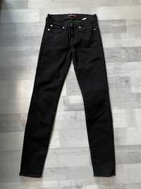 Spodnie rurki czarne długie dżinsy S wygodne skinny