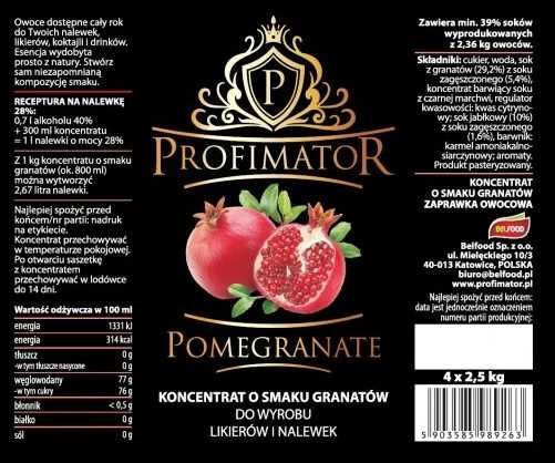 Koncentrat owocowy PROFIMATOR Granat 2,5kg
