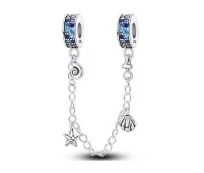Łańcuszek zabezpieczający charms muszle morski srebro 925 do pandora