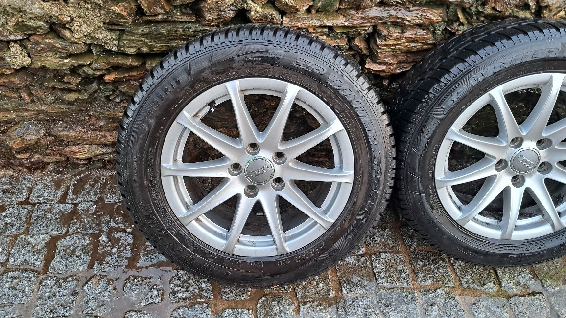 Jantes 16 5×112 Audi VW Seat Skoda Mercedes com pneus 205/55R16.
Possí