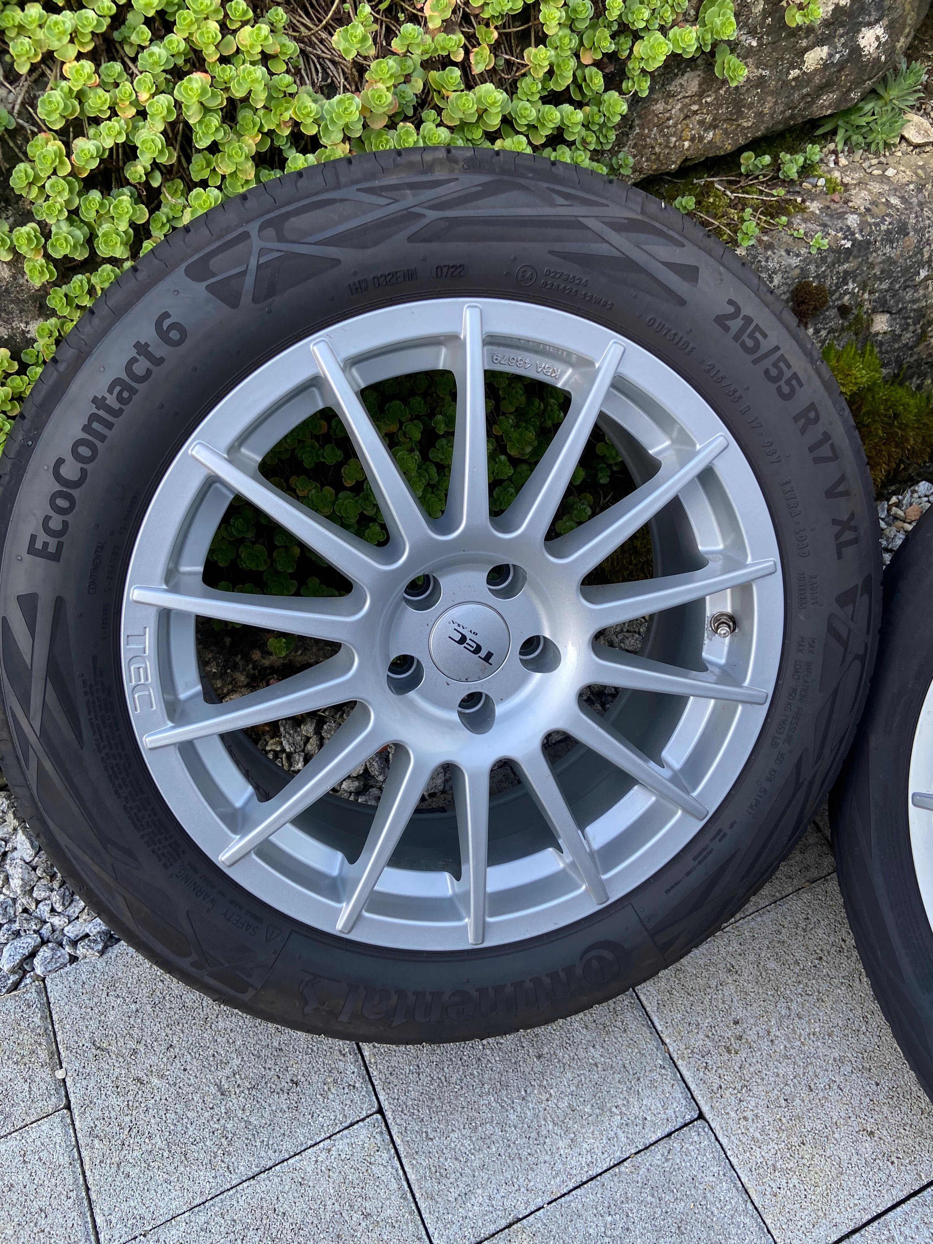 Felgi aluminiowe 17” TEC + opony Continental EcoContact 6 215/55 R17