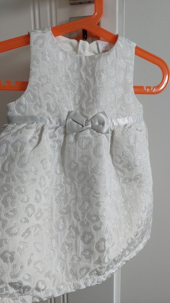 Elegancka sukienka h&m wizytowa srebrna 80 86 c&a wesele