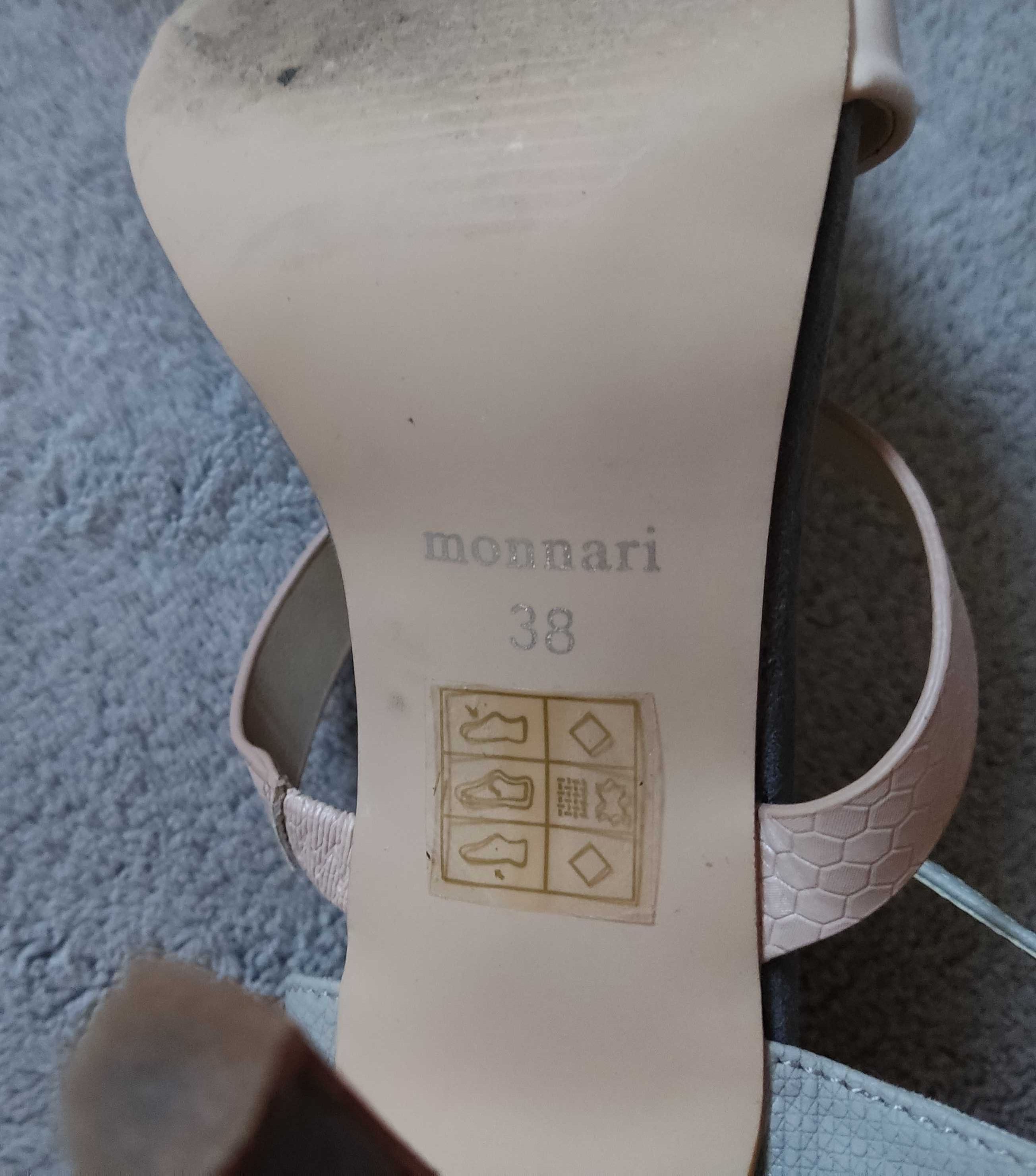 buty r.38 Monnari skórzane obcas szpilka sandałki