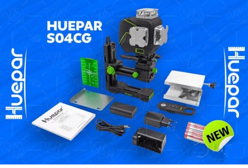 Лазерный уровень  Huepar S04CG CR 16 линий