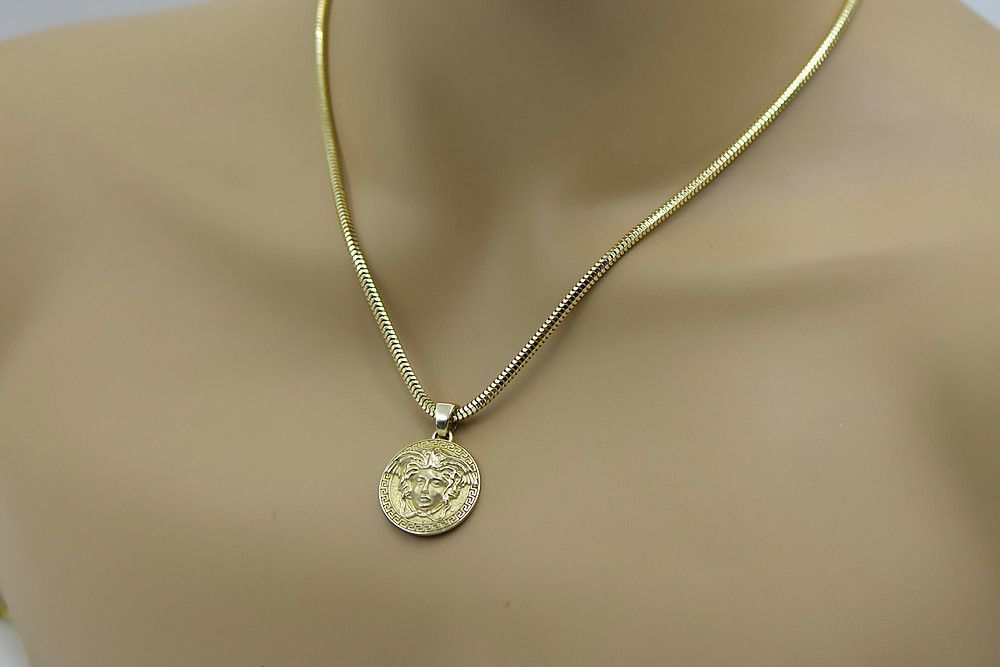 Złota zawieszka 14k 585 Meduza grecka droga cpn049y żółte złoto 20mm K