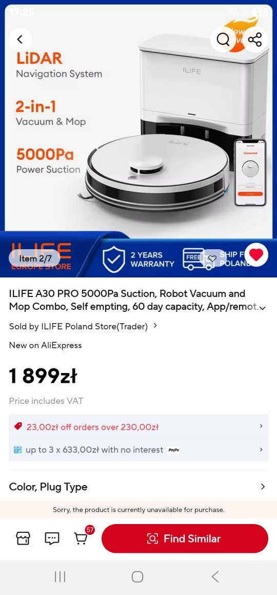 NOWY odkurzacz automatyczny ILife A30 Pro GWARANCJA robot sprzątający