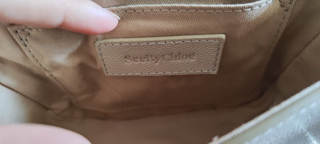 See by Chloé nowa oryginalna torebka Mara skóra naturalna beż krem