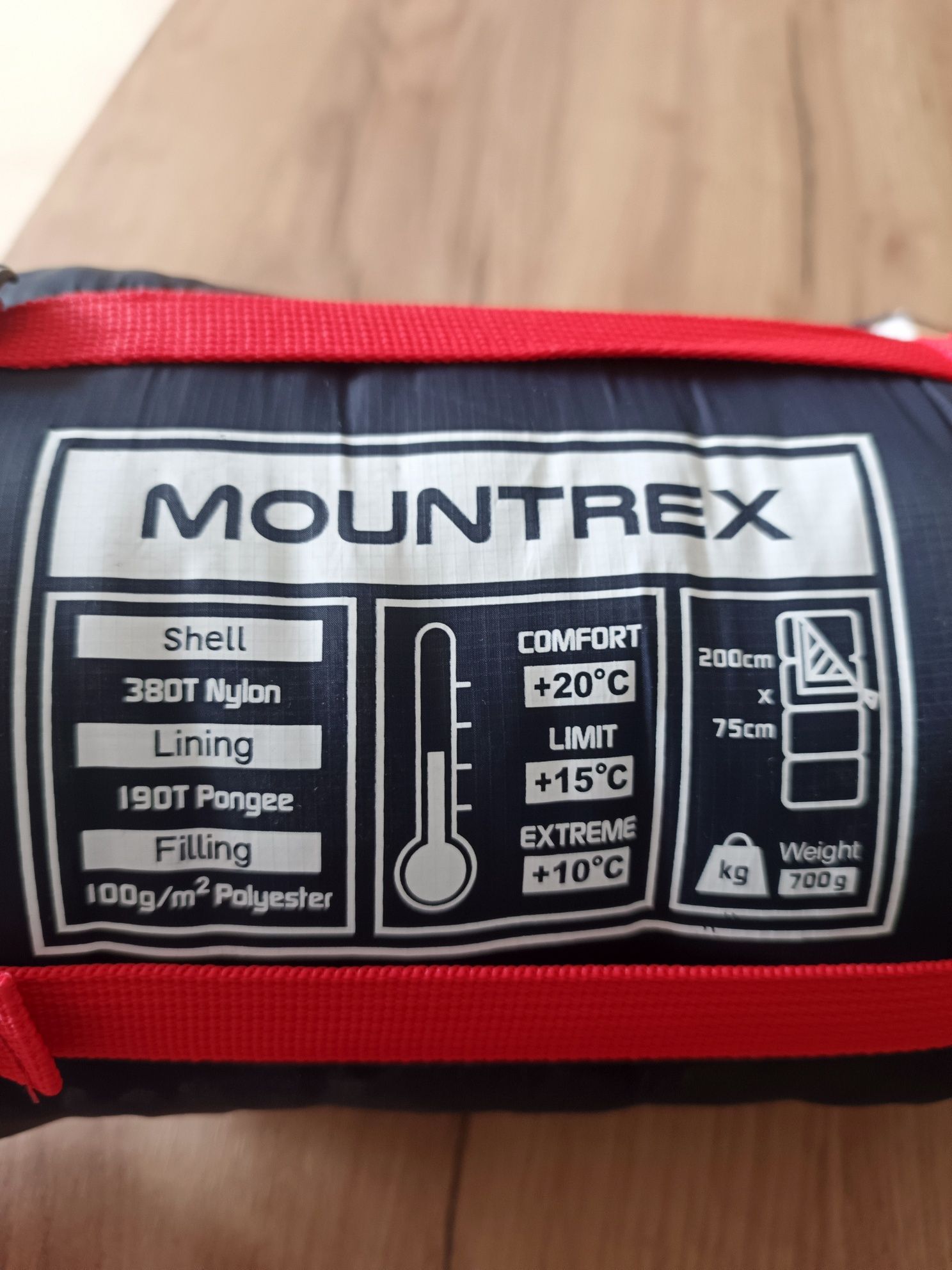 Śpiwór Mountrex  czarny 75 x 200 cm Nowy