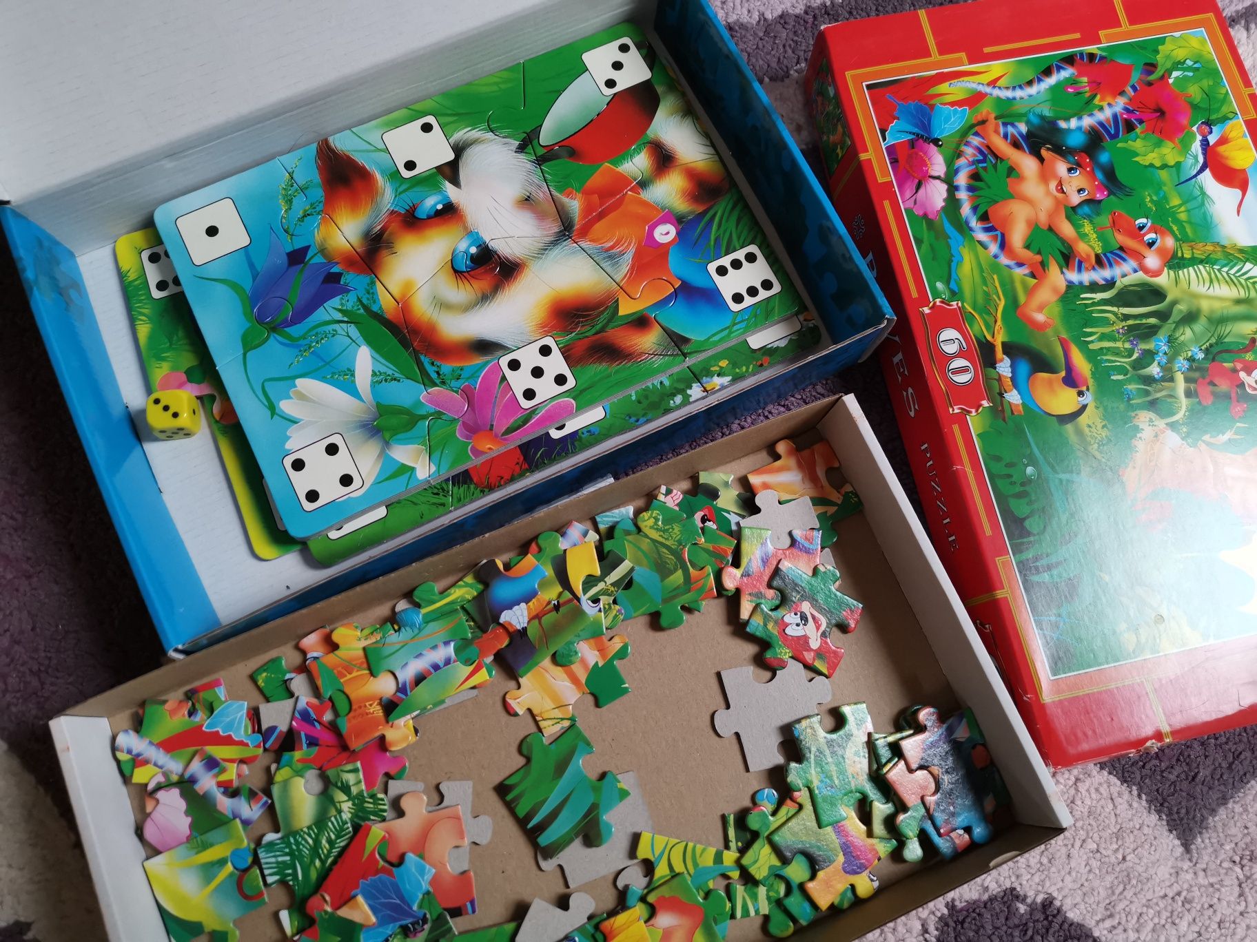 Gra edukacyjna Kto szybciej ze zwierzętami puzzle księga dzungli