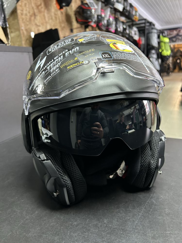Kask Scorpion Exo tech Evo Pro M, L, XL odpinana szczeka pinlock