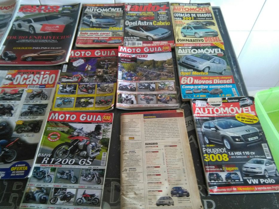 Coleções de revistas antigas de Carros e Motos