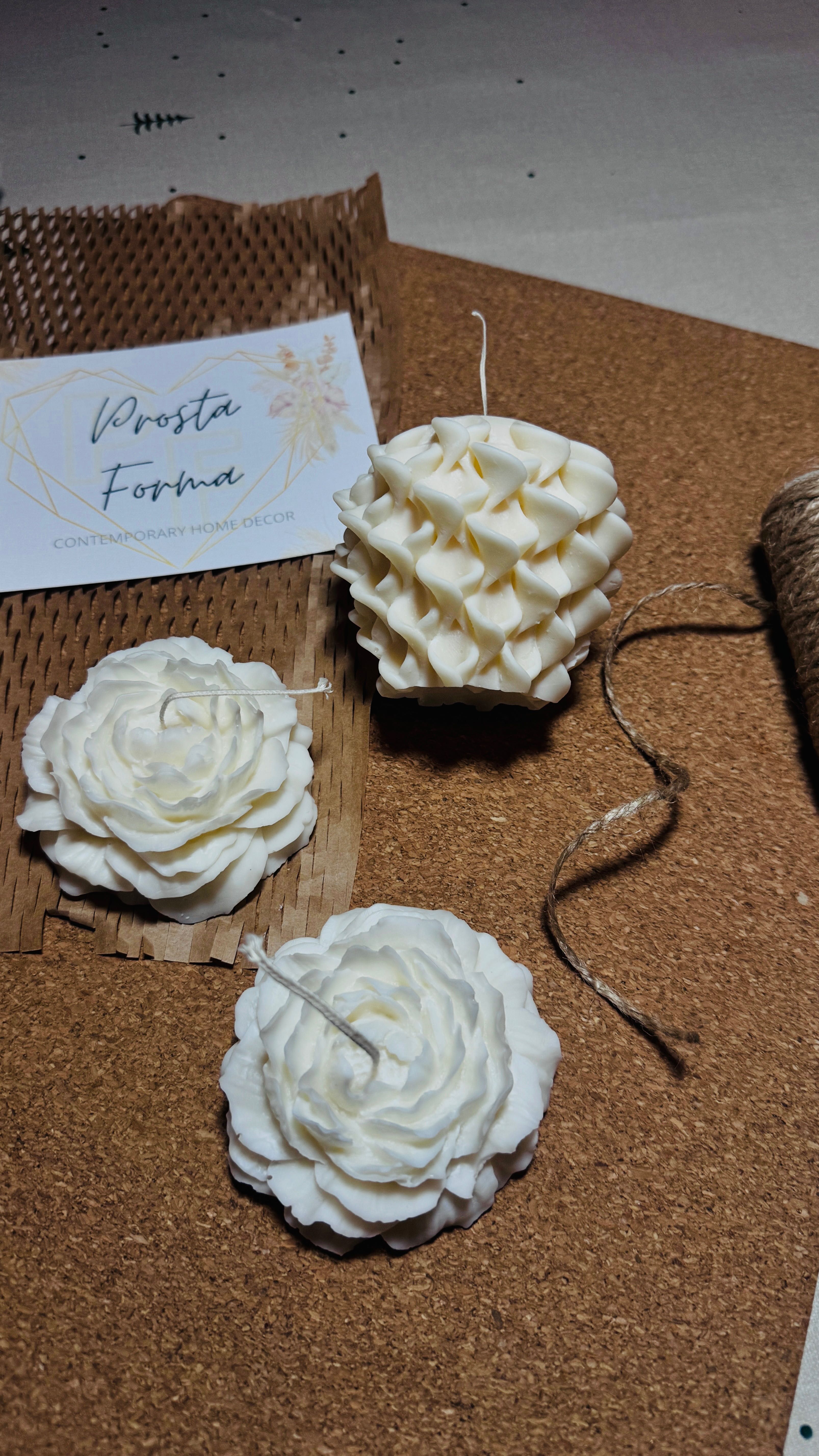 Świeca sojowa Piwonia handmade święta urodziny