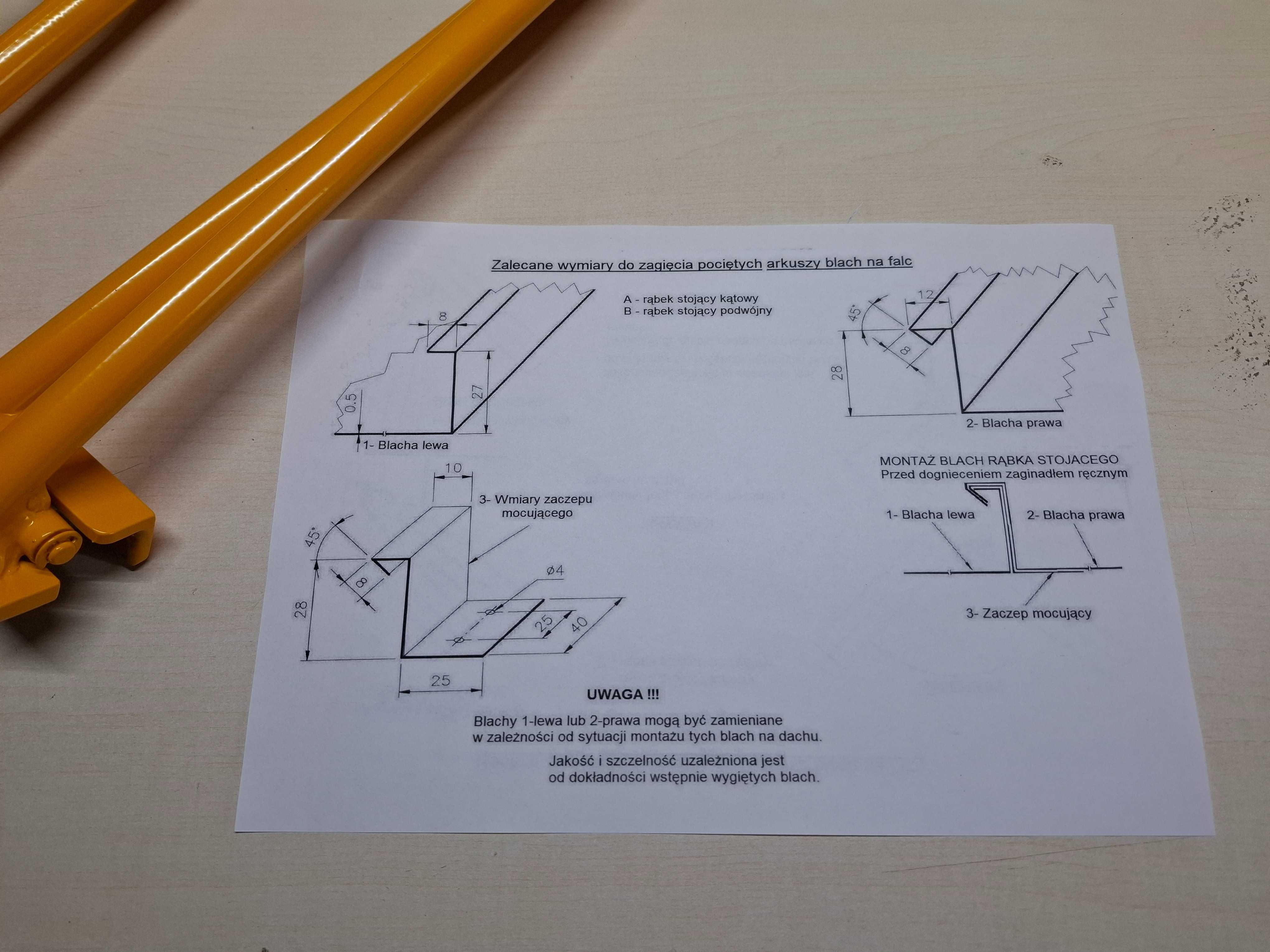 Ręczne zaginadło falcu  ZF 220