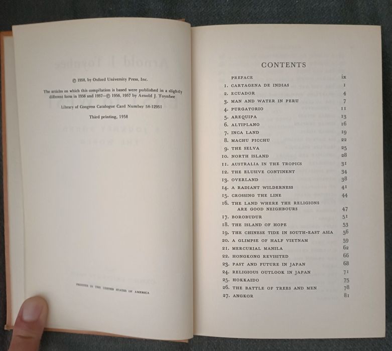 East to West - A Journey Round the World. Arnold Toynbee