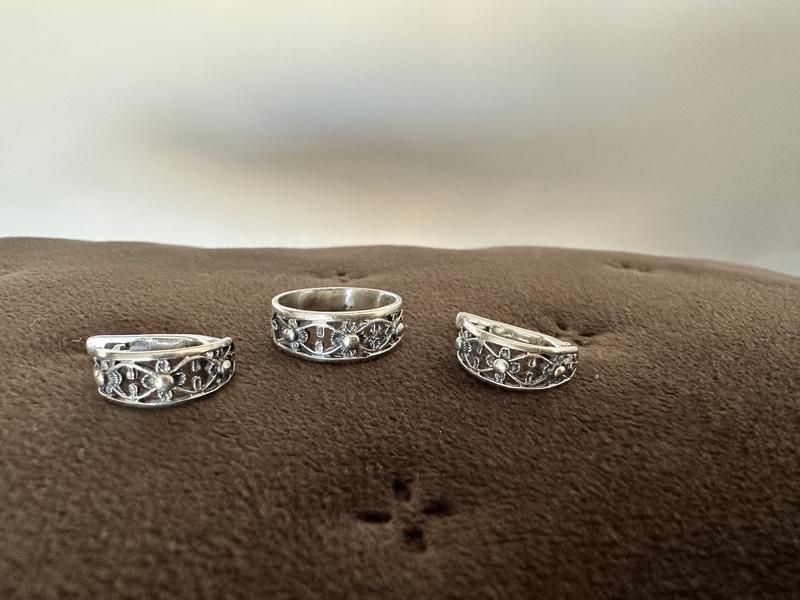 Шикарний набір кільце та сережки срібло 925