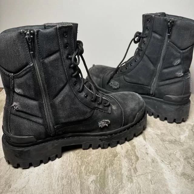 Balenciaga Strike boots black distress ботинки | баленсиага страйк