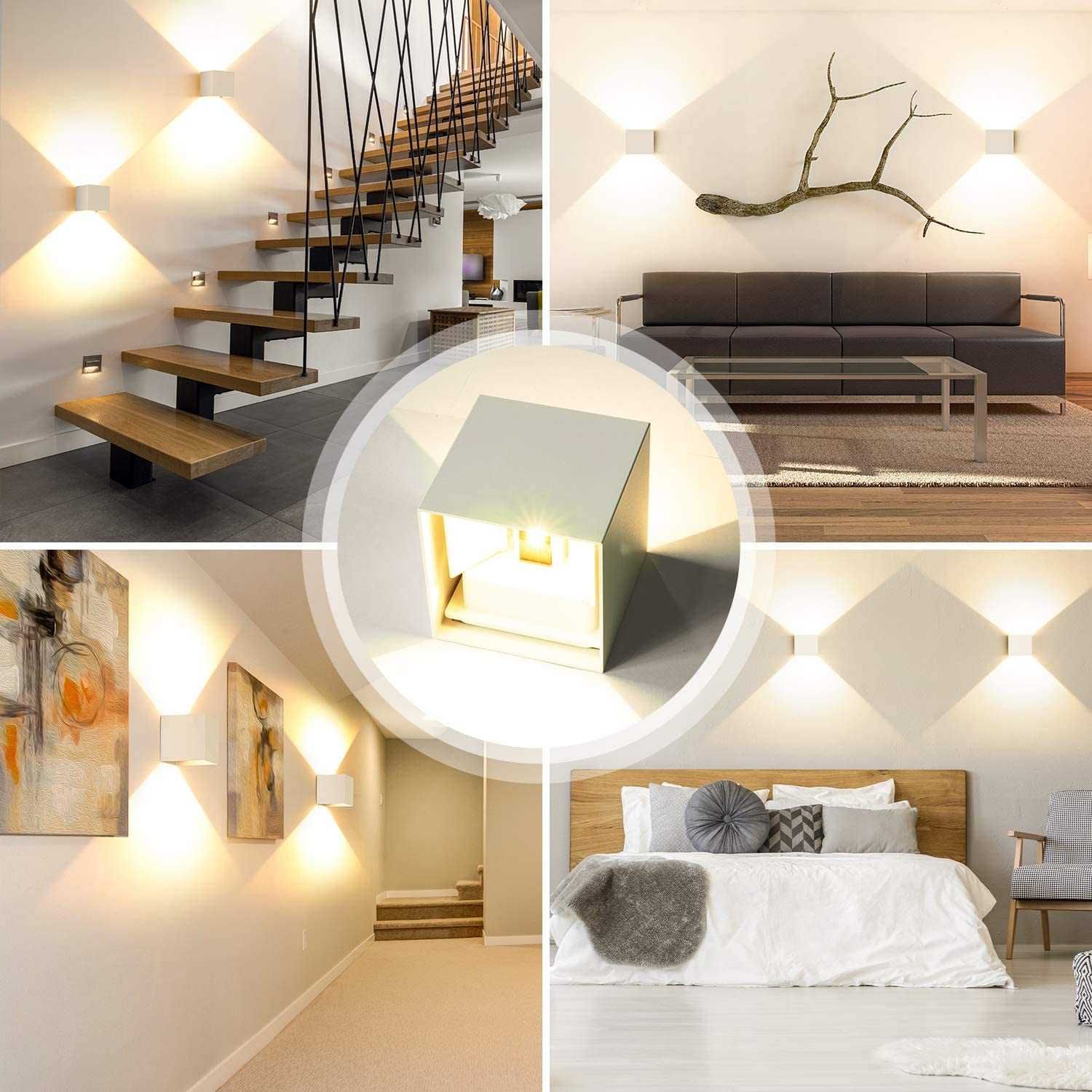LEDMO Kinkiety LED do użytku zewnętrznego i wewnętrznego 4 sztuki