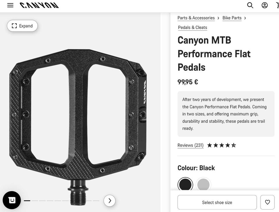 Педалі велосипедні Canyon MTB Performance Large на 43-48 розмір б/у