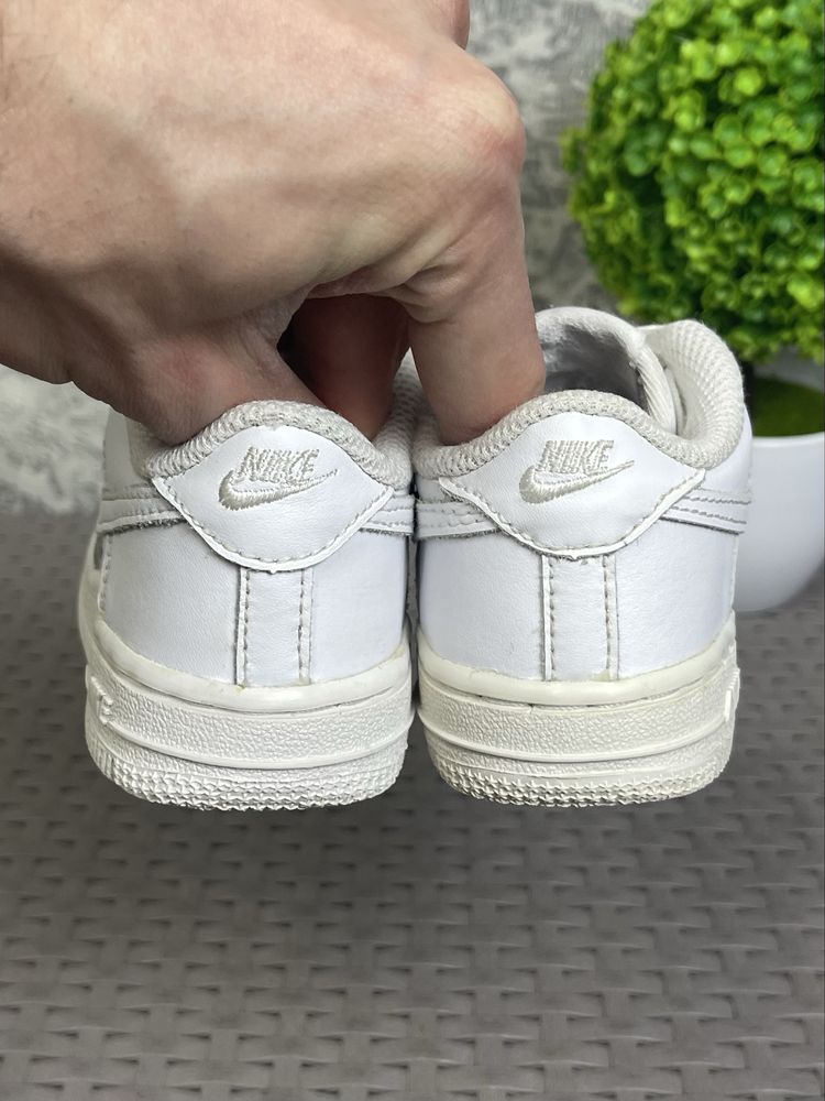 Nike Air Force 1 кроссовки 23 размер детские кожаные белые