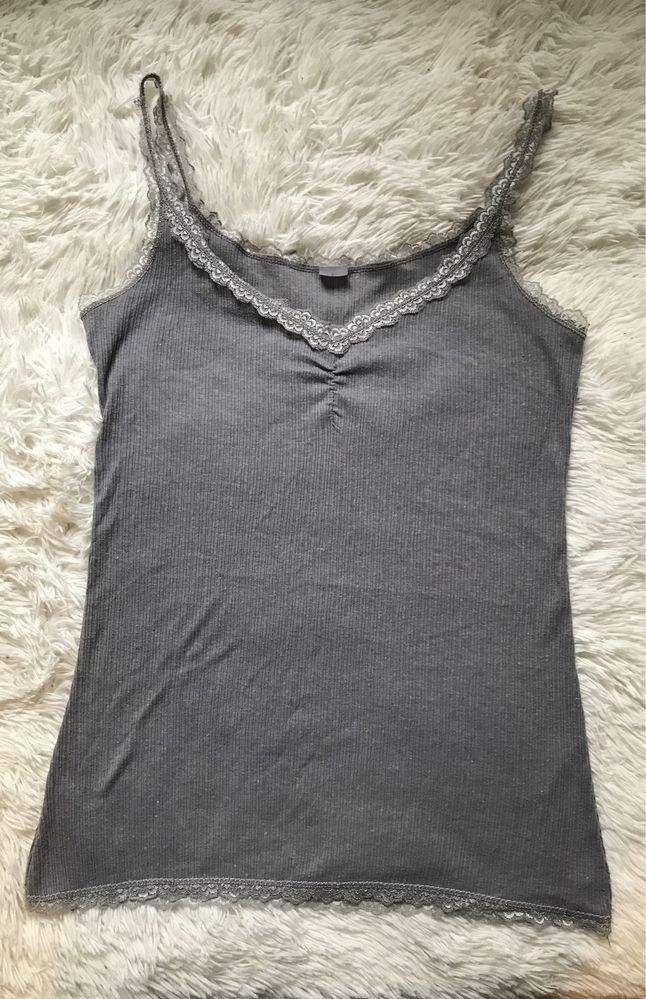 Koszulka do spania piżama szara na ramiączkach rozmiar L