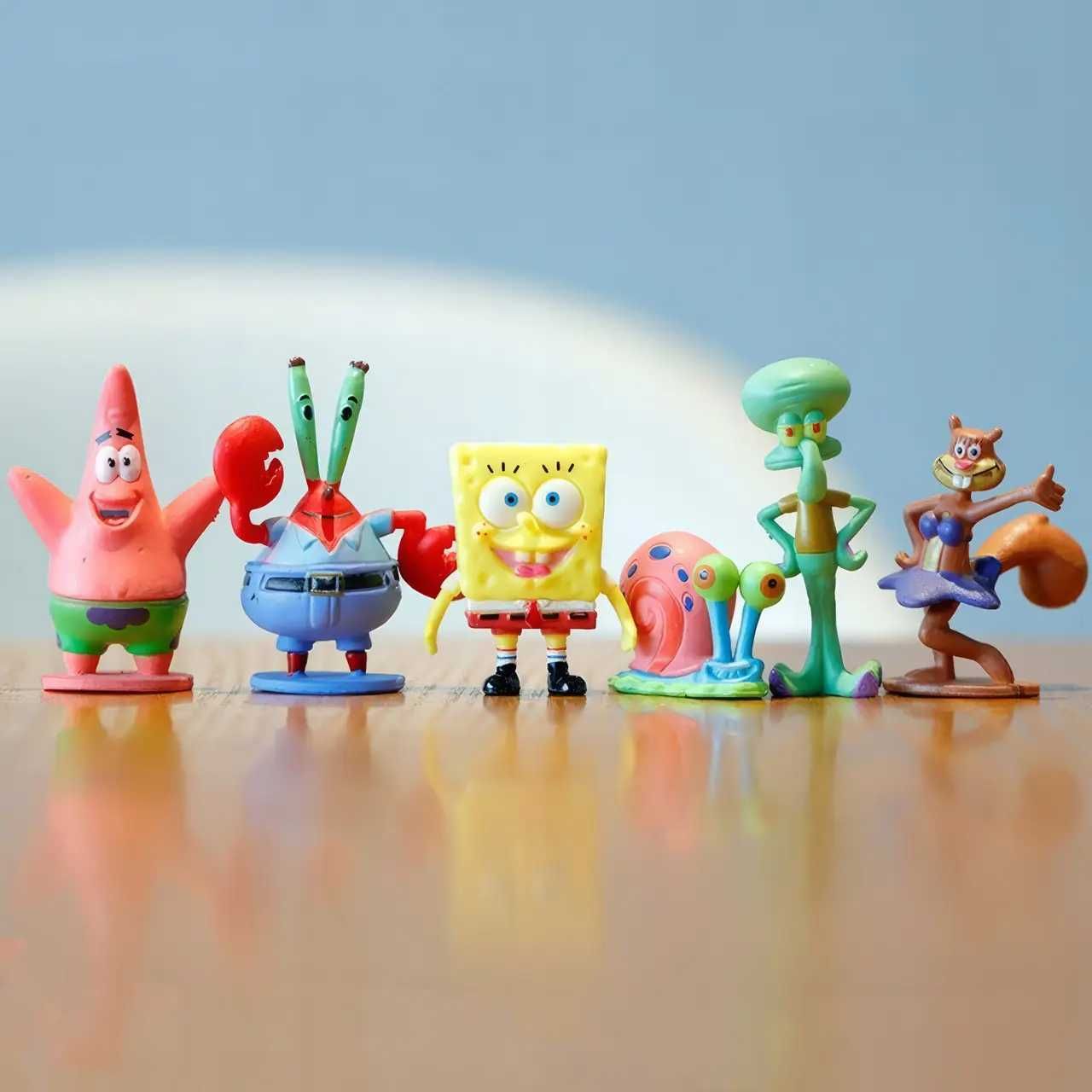 Набор фигурок 6в1 Губка Боб (СпанчБоб), 3-6 см - Spongebob (SB241503)