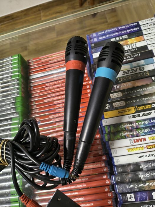 2x przewodowe mikrofony Singstar PS2, PS3