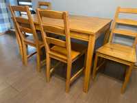 Stół i 4 krzesła drewniane
