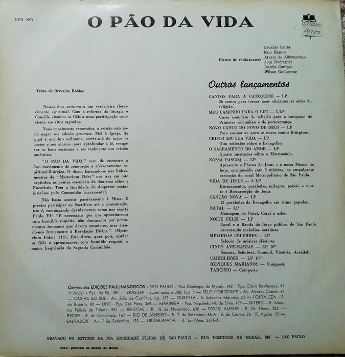 Vinil - O pão da vida