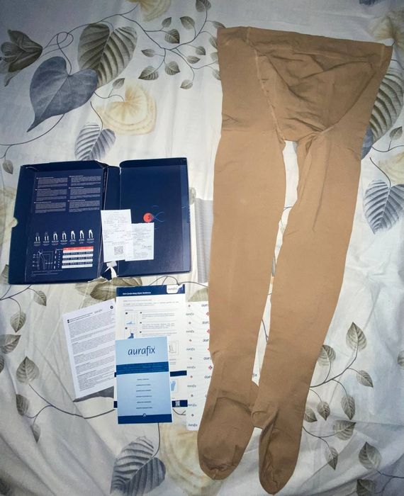 Нові компресійні колготи для вагітних, Aurafix, Турція (чек, коробка)