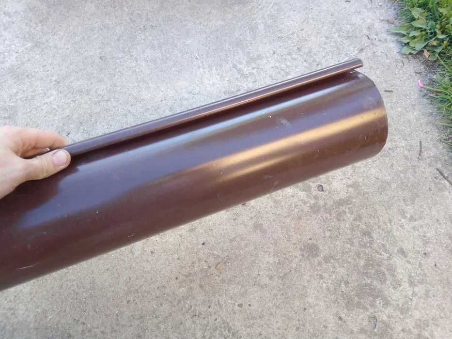 Rynna metalowa stalowa brąz długość 0.64m 64cm śr 125mm brązowa