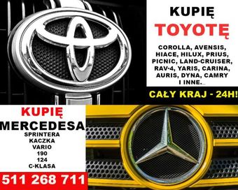 Skup aut toyot mercedesów corolla rav4 hilux yaris avensis sprinter