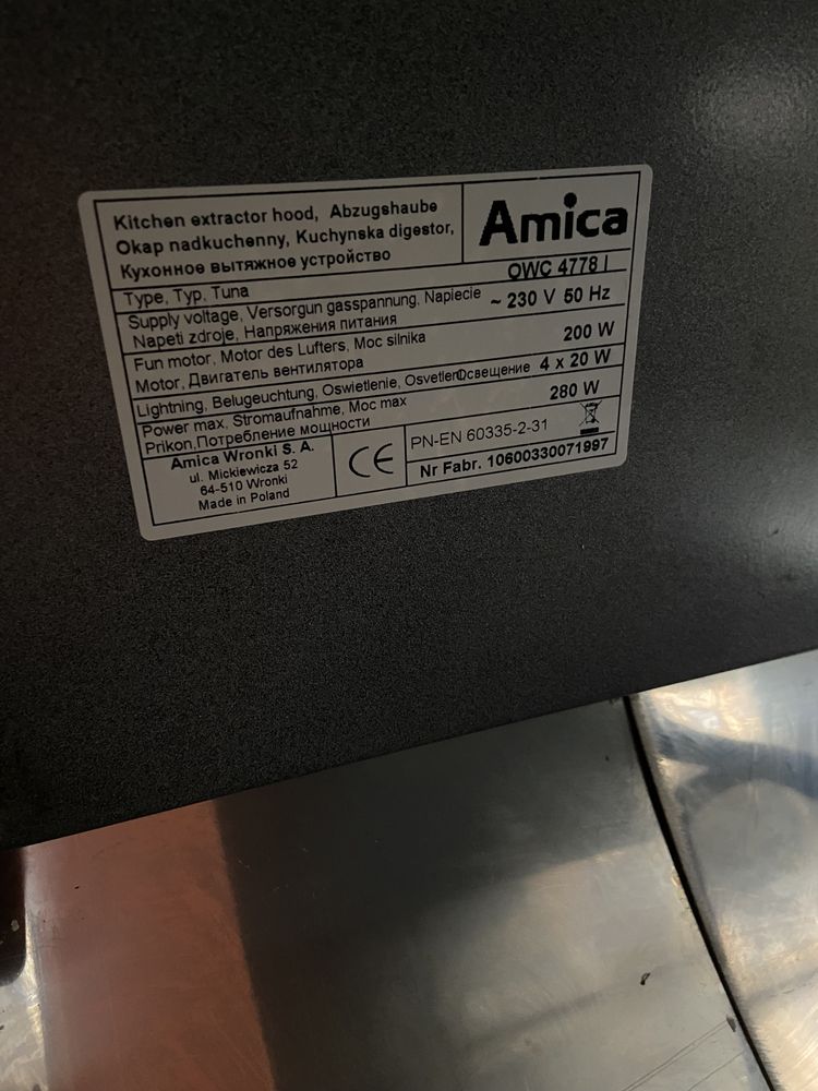 Okap wyspowy nadkuchenny AMICA OWC 4778 I