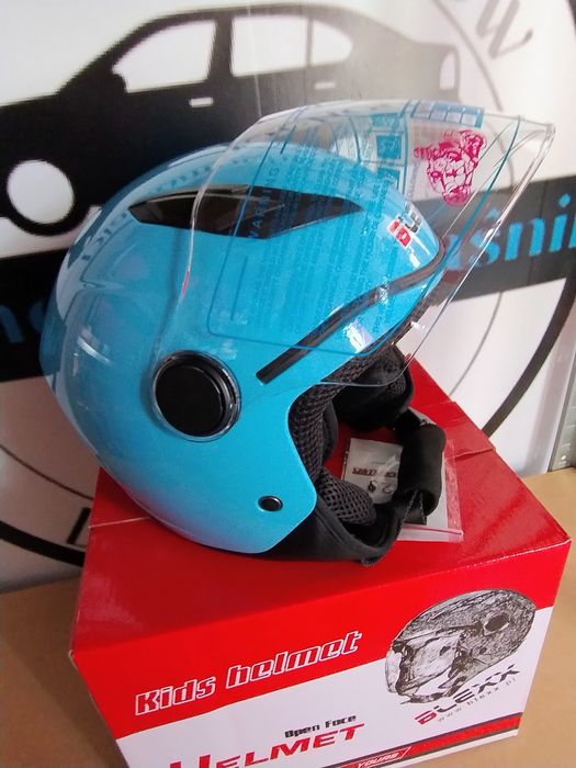 Kask motocyklowy otwarty dziecięcy BLEXX niebieski rozm M Homologacja