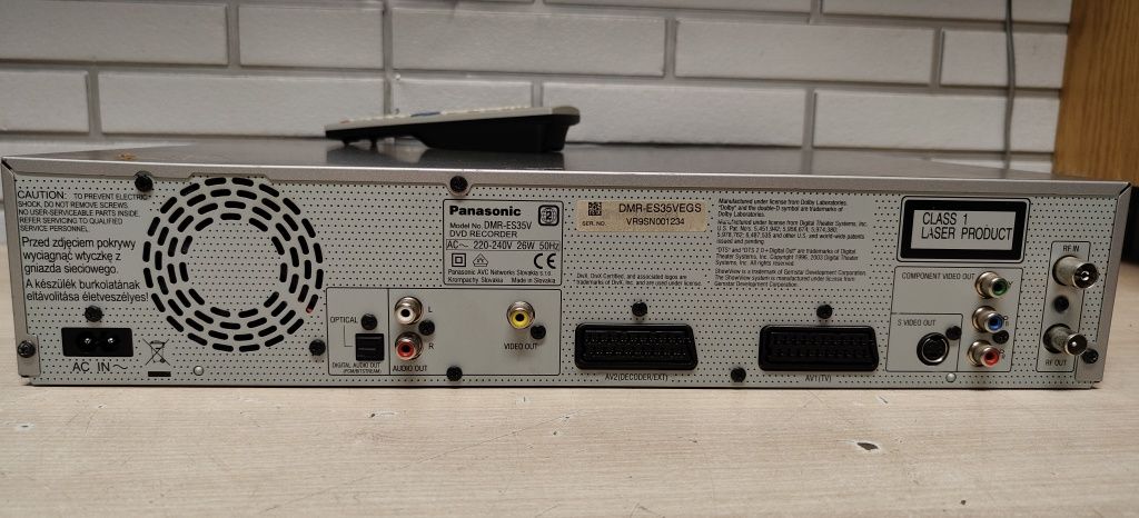 Nagrywarka VHS-DVD Panasonic DMR-ES35V. Po serwisie