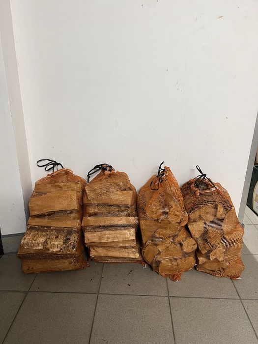 Worek 9kg suche drewno opałowe wilgotność 18% brzoza !!cena za jeden!!