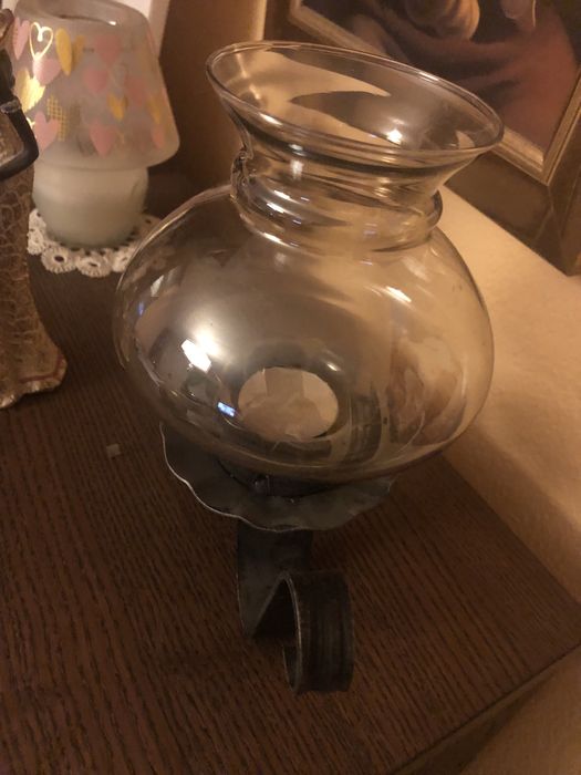 Lampa naftowa stara  swiecznik tealight stara