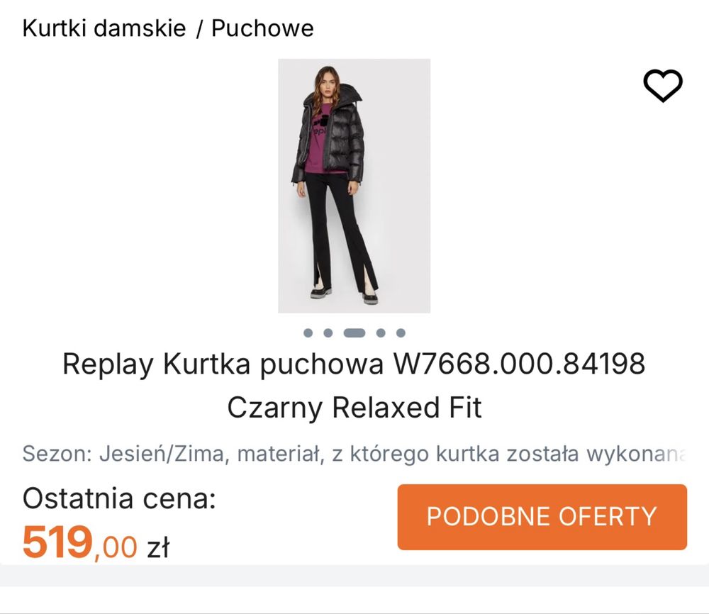 REPLAY kurtka damska puchowa zimowa L/XL