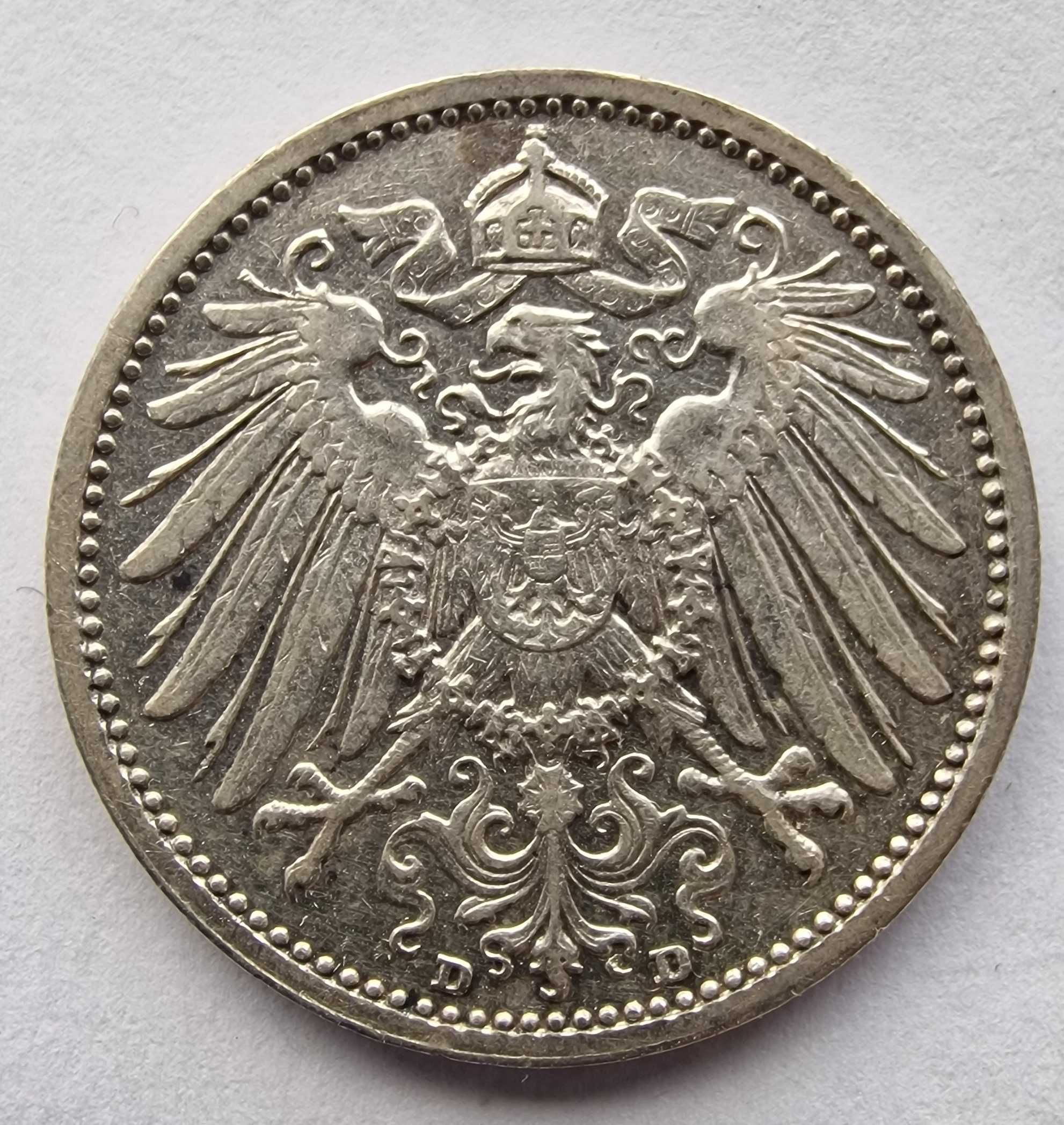 1 marka 1910 D Niemcy srebro